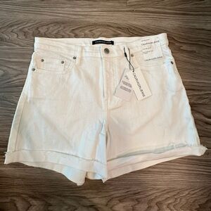 White Calvin Klein High Rise Jean Shorts 4”